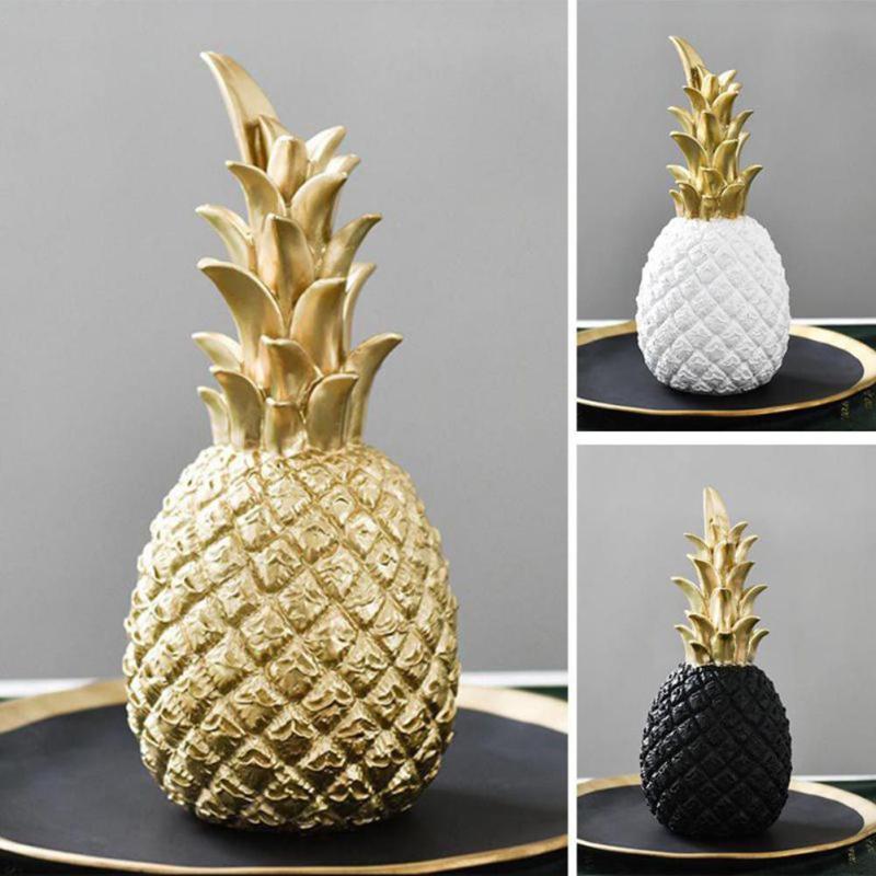 Elegant Gold Pineapple Resin Ornament
