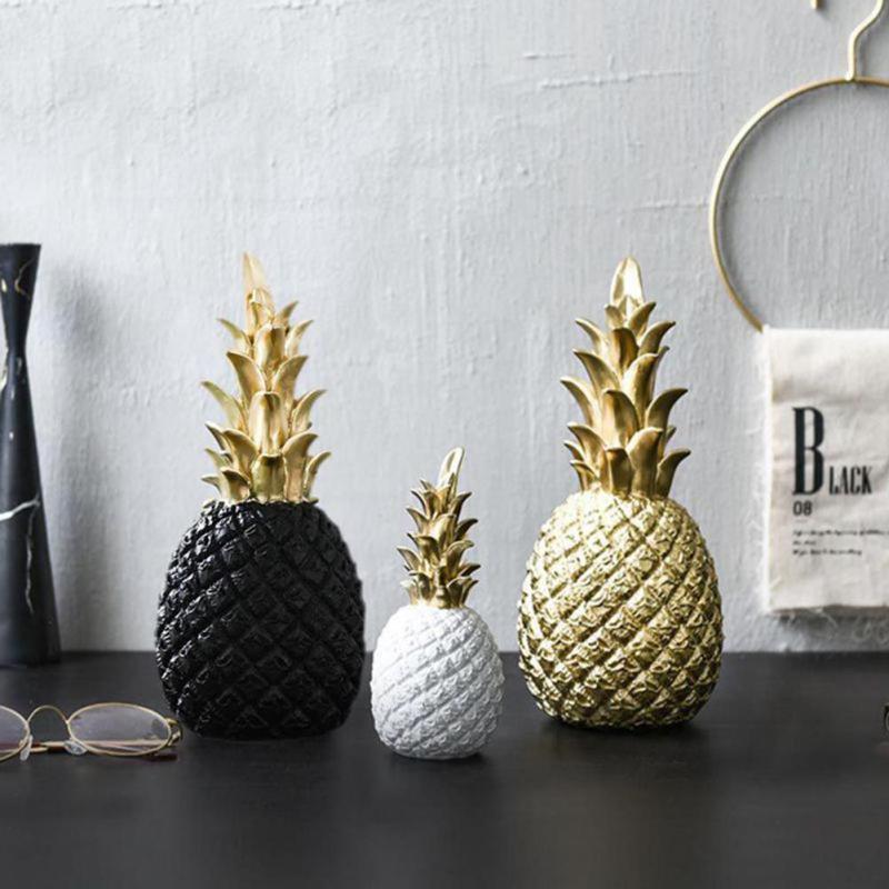 Elegant Gold Pineapple Resin Ornament