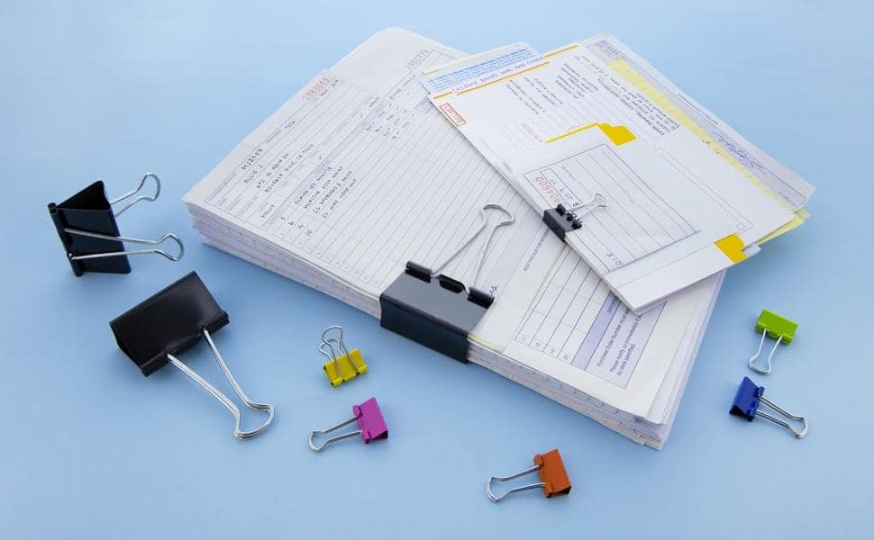 Small 3/4" (19mm) Black Binder Clip (12/Pack)