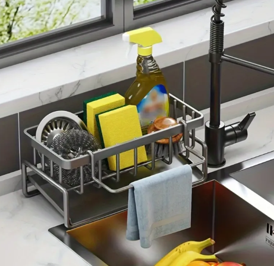 Modern Black Sink Organizer